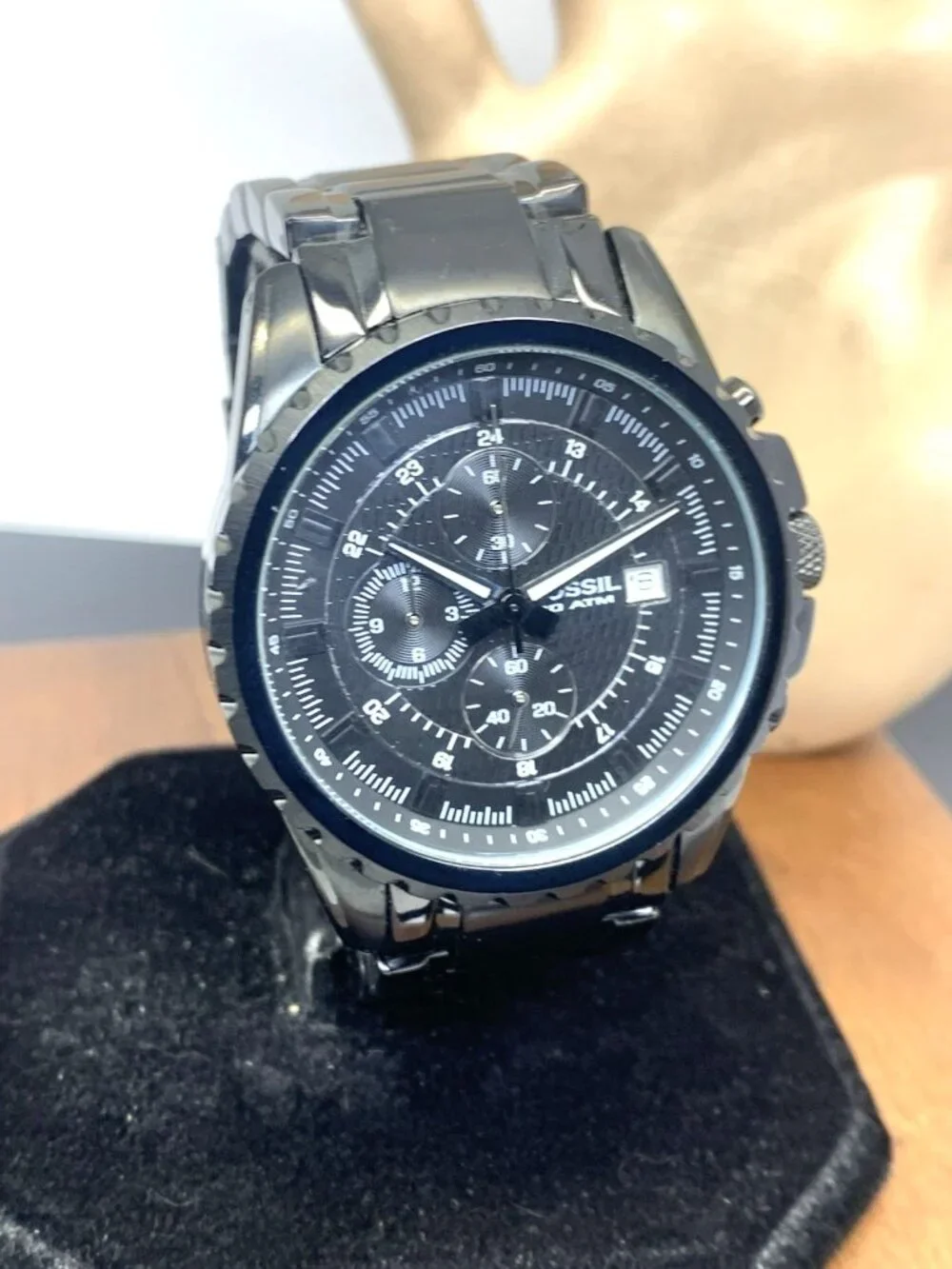 Fossil Men's Watch CH2473 Quartz Chronograph Black Dial Stainless Steel 42mm